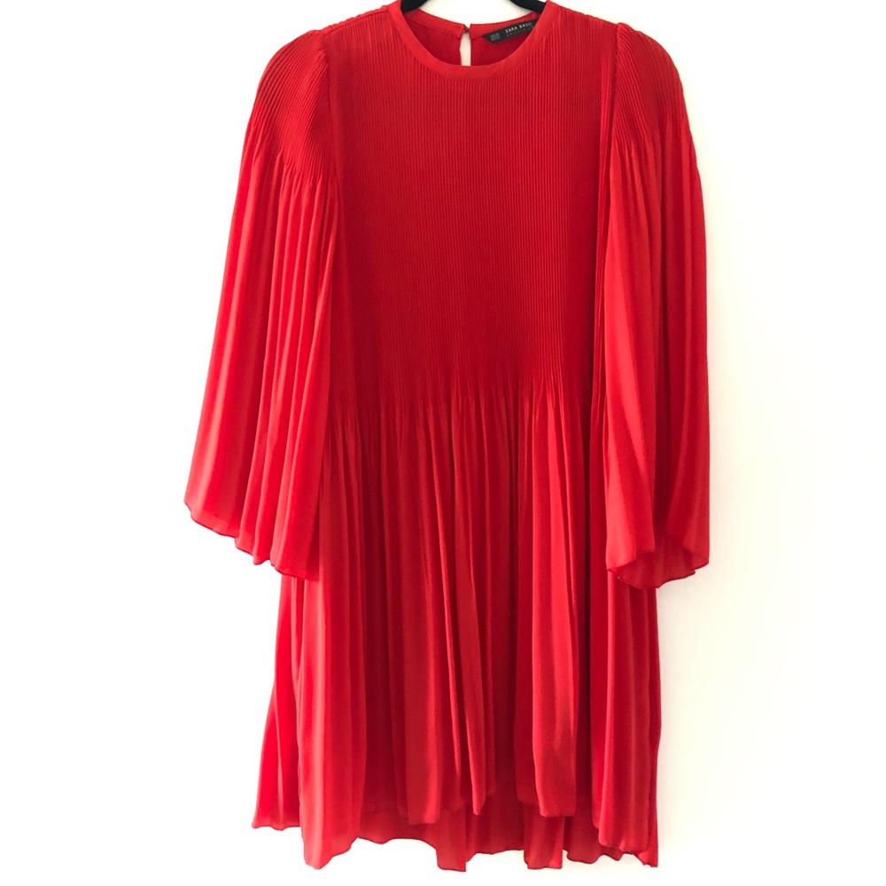 Zara Red Accordion Dress XS